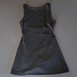 Qinsen Athletic Fabric Black Dress